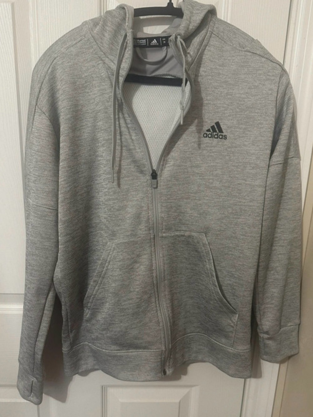 adidas Gray Full-Zip Hoodie Jacket